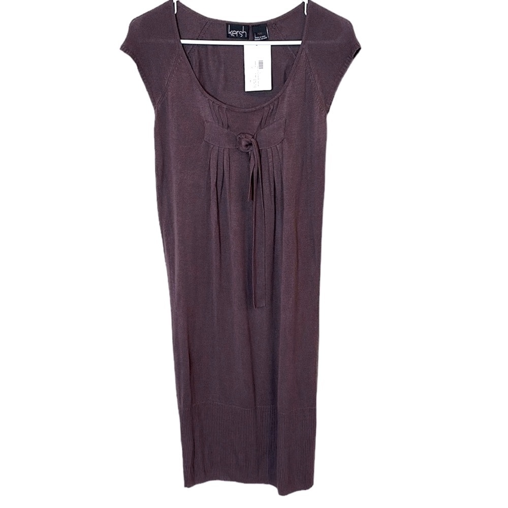 NWT Kerch brown lightweight sweater dress Cap sleeves Sz M